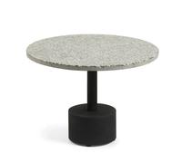 Table basse Delano en terrazzo gris et pieds en acier finition noire Ø 55 cm