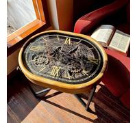 Table Basse d'engrenage d'horloge rétro, Real Moving Gears