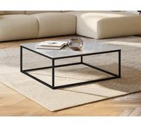 Table basse design ARETHA de Pascal MORABITO - Marbre et Métal - Blanc et Noir