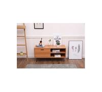 Toilinux - Table basse design bois et métal Oleana - L. 110 x H. 53 cm - Marron et bois - Oleana Marron