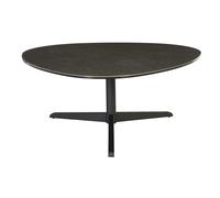 Table basse design en céramique noire et métal L100 cm LEWA