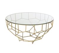 Table Basse Design en Verre "Moza" 90cm Or