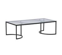 Table Basse Design en Verre "Skanor" 140cm Noir