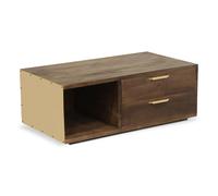 Table Basse Design "Firmin" 110m Marron & Or