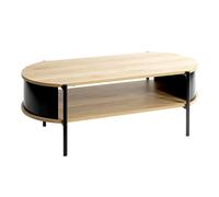 Table Basse Design "Morphee" 100cm Naturel & Noir