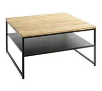 HAKU Möbel Table Basse chêne, Noir, Bois Massif, métal - Dim.: L 70 cm x H 40 cm x P 70 cm, Style: Modern