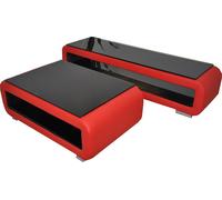 Table basse design rembourrée cuir verre Table moderne CT9010 + RTV TS1010