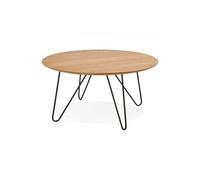 Table basse design RUNDA NATURAL 80x80x40 cm