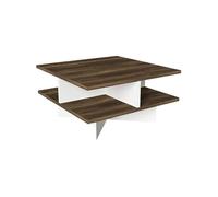 Wooden Art Coffee Table Hamton Blanc Noyer