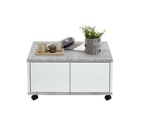 Table Basse Design "Volgan" 70cm Gris & Blanc