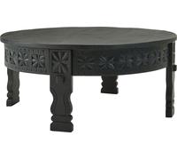 Table basse design WOHNLING 80x36x80 cm Mango Bois massif Table de salon ronde noire, Table de salon en bois massif, Table de salon Orientale, Table basse Table de salon