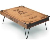 Table basse Designer Table brune Meubles Tables Salon élégant Livre de Tolstoï