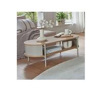 Table basse double plateau 100x54x37 cm en bois et métal beige - ERZKA