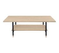 Table basse double plateau 120x65x45 cm chêne et noir Beige G