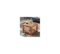 Table basse double plateau 60x60x40 cm en acacia massif - MADURAI