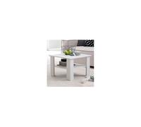 Table basse double plateau 60x60x42 cm décor blanc