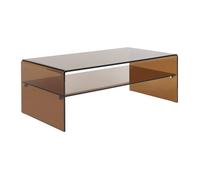 Table basse double plateau en verre trempé - Brun - STILEOS