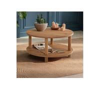 Table basse double plateaux ronde 70x70x43,7 cm décor naturel