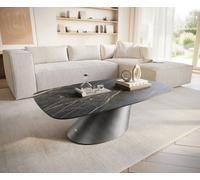 Table basse Edge Boot 120x70 cm céramique Laminam® Noir Desir brun Conis argent métallique