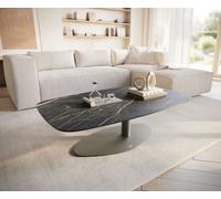 Table basse Edge Boot 120x70 cm céramique Laminam® Noir Desir brun Vibany Metall finition effet titane