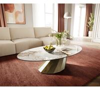 Table basse Edge Oval 140x80 cm céramique Minas Melange Parabi doré métallique