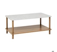 Table basse effet accacia et marbre travertin COME - 5five
