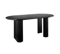 Atmosphera Table basse Olova ovale Noir effet bois 3 pieds texturés finition semi-brillante