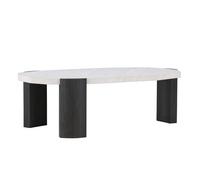 Table Basse Effet Marbre "Kres" 125cm Beige & Noir