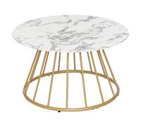 Atmosphera – Table basse Rayo – Effet marbre blanc – Ø70 cm