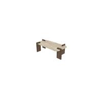- Table basse effet travertin et bois foncé ROMANE - Marron et beige - Romane