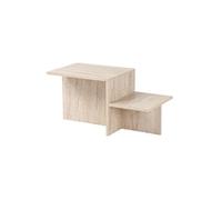 Toilinux - Table basse effet travertin HARMONY - Beige - Harmony Beige G