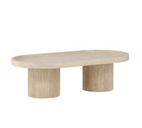 Table Basse Effet Travertin "Krille" 120cm Beige