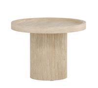 Table Basse Effet Travertin "Krille" 60cm Beige
