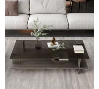 Table basse élégante et moderne en verre trempé - Design en bois massif et verre pour petits salons et appartements - Table basse compacte élégante pour les nouvelles maisons et meubles fonctionnels