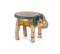Table basse éléphant bois multicolore -