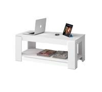 Table basse élévatrice avec bac Blanc 102x50x h43 cm