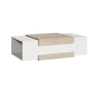 Table basse Eljak 110 x 57 x 31 cm blanc / effet travertin