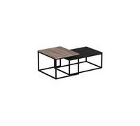 Table basse Emob LEKA noire anthracite rectangulaire 2 niveaux 72 cm