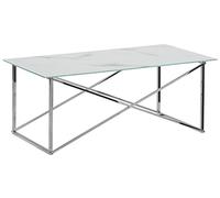 Table Basse Emporia Effet Marbre Argenté Blanc