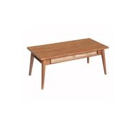 KESIAH - Table basse en acacia finition teinté teck avec plaquage cannage -
