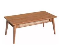 Table basse en acacia finition teinté teck avec plaquage cannage - KESIAH - ALTOBUY Marron G