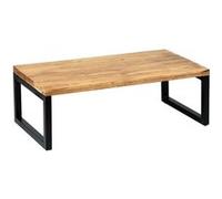 BOWNA - Table Basse en Acacia Massif et Métal Noir