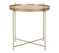 Table basse en acier coloré avec verre House Nordic Venezia Doré 48x48x48 cm