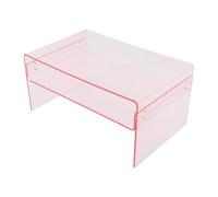 Table basse en acrylique à 2 niveaux, avec étagère de rangement ouverte | Table d'appoint en acrylique, elle peut être utilisée comme table basse, table de chevet ou table d'appoint pour le canapé