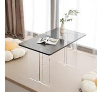 Table basse en acrylique, table d'appoint moderne transparente pour les petits espaces, design élégant et fonctionnel pour le salon