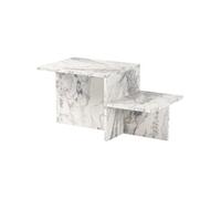 Table basse - HARMONY - Rectangulaire - Effet marbre Freesia - 80 x 40 x 40 cm