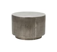 Table basse en aluminium argent, ronde, rainures verticales, antidérapante - House Doctor, Rota - Ø50x35 cm