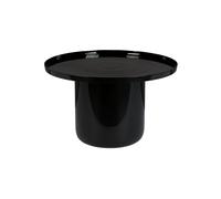 Table basse en aluminium émaillé noir, antidérapant, ronde - Zuiver, Shiny Bomb - Ø67 cm H42 cm