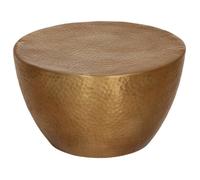 vidaXL Table basse martelée en aluminium Ø 50x30 cm – Moderne, économie d'espace – Laiton