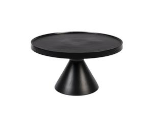 Table basse en aluminium noir, ronde, bord surélevé - Zuiver, Floss - Ø60x33 cm